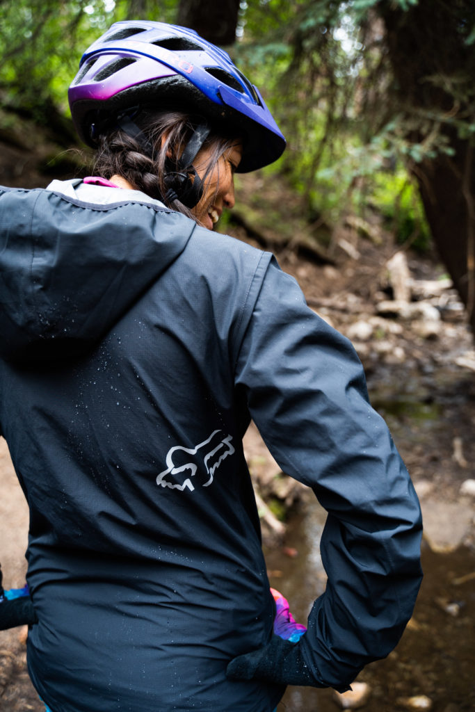 fox women's ranger rain jacket back profile