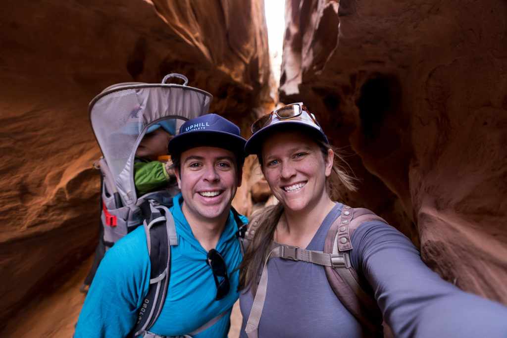 family photo utah canyon road trip off the grid