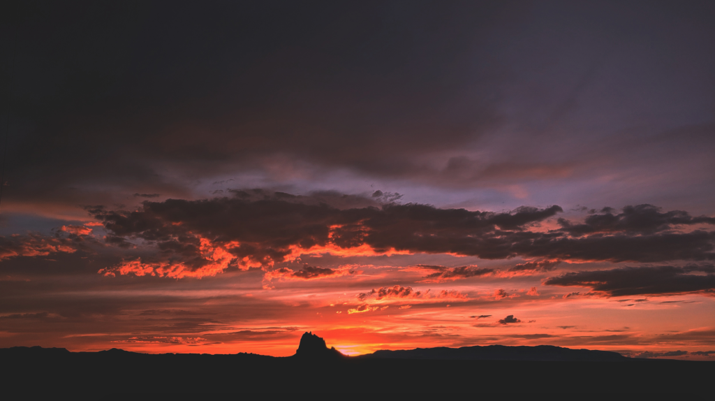 shiprock sunset northern new mexico