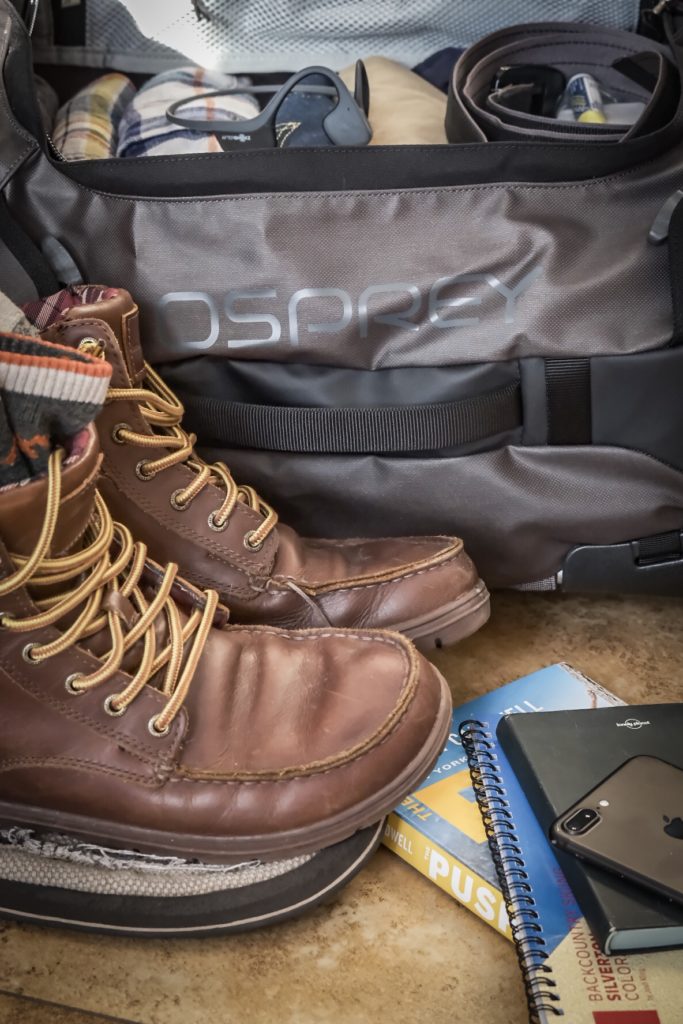 Comfortable footwear that pack down are good when packing for shorter trips. Photo by Brandon Mathis.